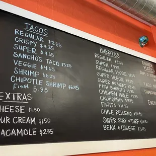 Menu part 1 as of 4/8/2021
