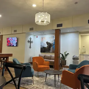 Interior (sermon playing in background)