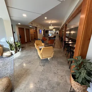 the lobby and lounge area
