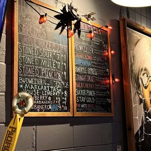 Drink menu with happy hour