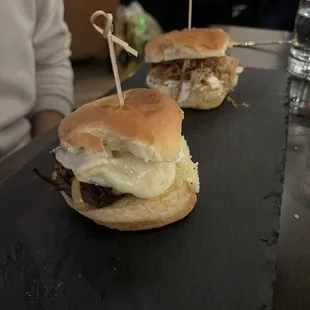 Brisket Sammie and pulled pork Sammie