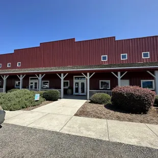 the front of the building