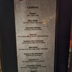 menu