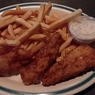 Fish and chips special, includes cole slaw or upgrade to a salad for $1 extra...