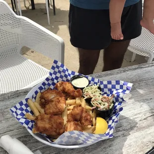 Grouper nuggets with fries.