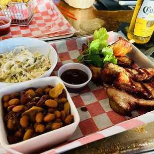1/2 Rack of Baby Back Ribs with Cole slaw &amp; 5 bean baked beans