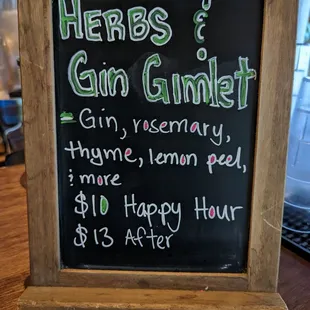 a menu on a chalk board