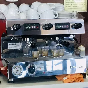 a coffee machine on a counter