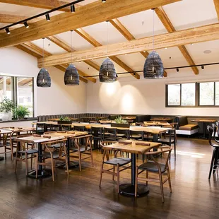 the dining area of the restaurant