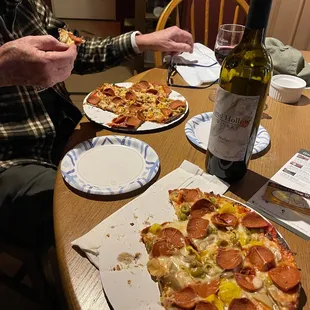 Yum! Pizza Jim made with our vegan pepperoni!
