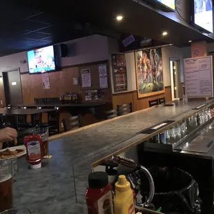 a bar with a bar top