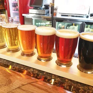 a flight of beers