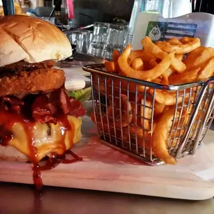 Jack Daniels Burger with Curlies!