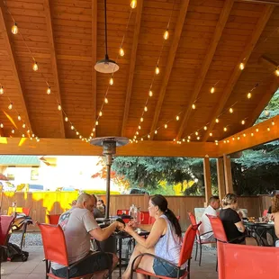 Newly opened! We're sitting outside on their patio!