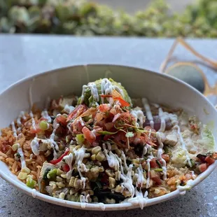 Chicken bowl - no bueno. AND was supposed to be a Blackened Mahi Mahi Bowl.