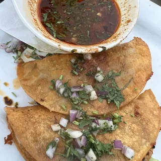Birria Crusty Queso Tacos