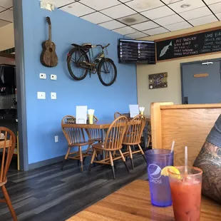 a view of the dining area