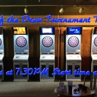 a row of slot machines