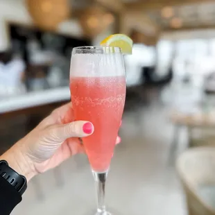 a person holding a glass of wine