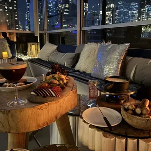 Cheese fondue is perfect for sharing at the Flurry Lounge, Sandbar Rooftop's winter-themed experience.