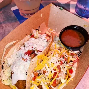 Fried Avocado Taco and Fish Taco