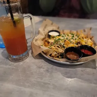 Asada Tots and mango cart michelada