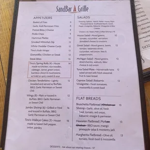 Food menu - front