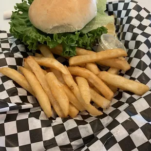 a sandwich and fries
