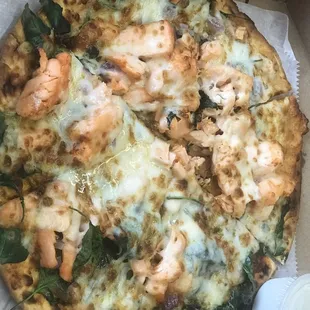 One of my favorite lunchtime meals the Salmon Flatbread Pizza!
