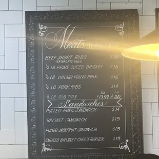 Meats Menu