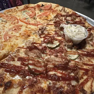 Half Margherrita and half Gone Hog Wild 18&quot;