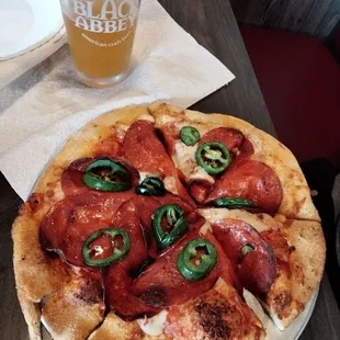 10&quot; 2 topping with pepperoni and jalapeno