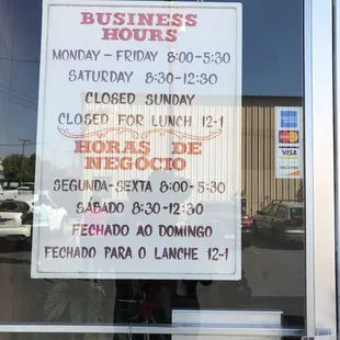 business hours and hours