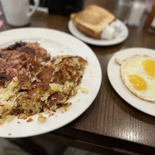 two plates of food on a table