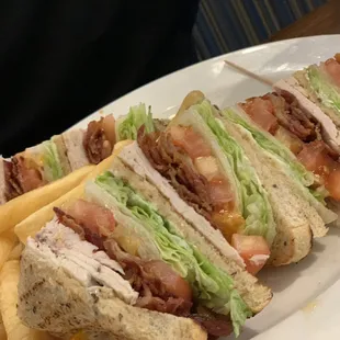 Turkey club on rye