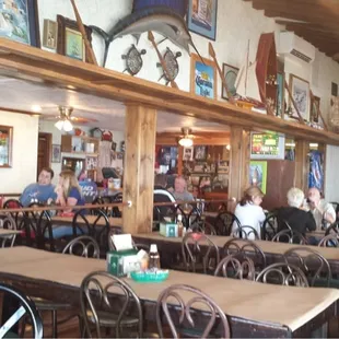 These poor folks are waiting a very long time for the cook and crab guy to arrive to work.