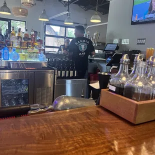 Full bar, draft beer and wine and great staff