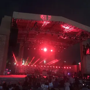 stage with red lights