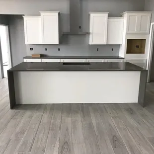 Steel Quartz with waterfall edge