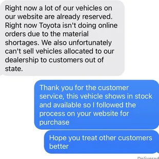Text from salesman