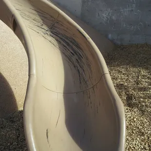 Those who dare venture the Slide of Mordor do so at their own peril, as evidenced by these sneaker skid marks.