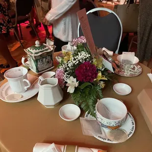 a table set for a tea party