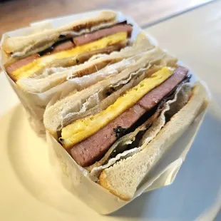 a close up of a sandwich on a plate