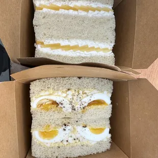 6.11.23 Egg salad and mango &amp; cream sando
