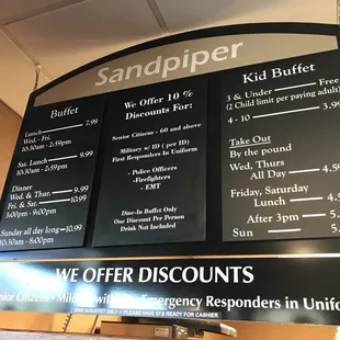 Menu prices as of Feb 2018