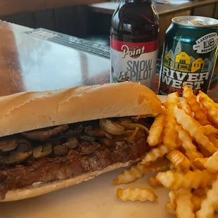 a sandwich and french fries