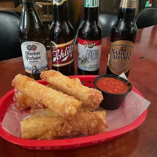beer and fish sticks