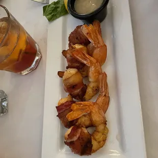 Bacon wrapped shrimp