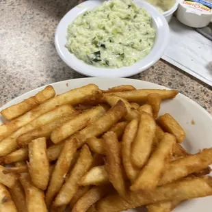 Fries and slaw