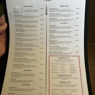 Updated menu